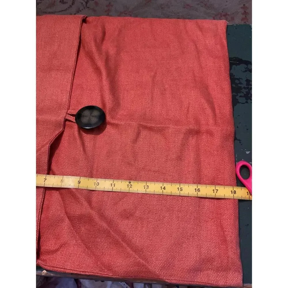 Pottery Barn Orange Linen Pillow cover with Button Closure (1)